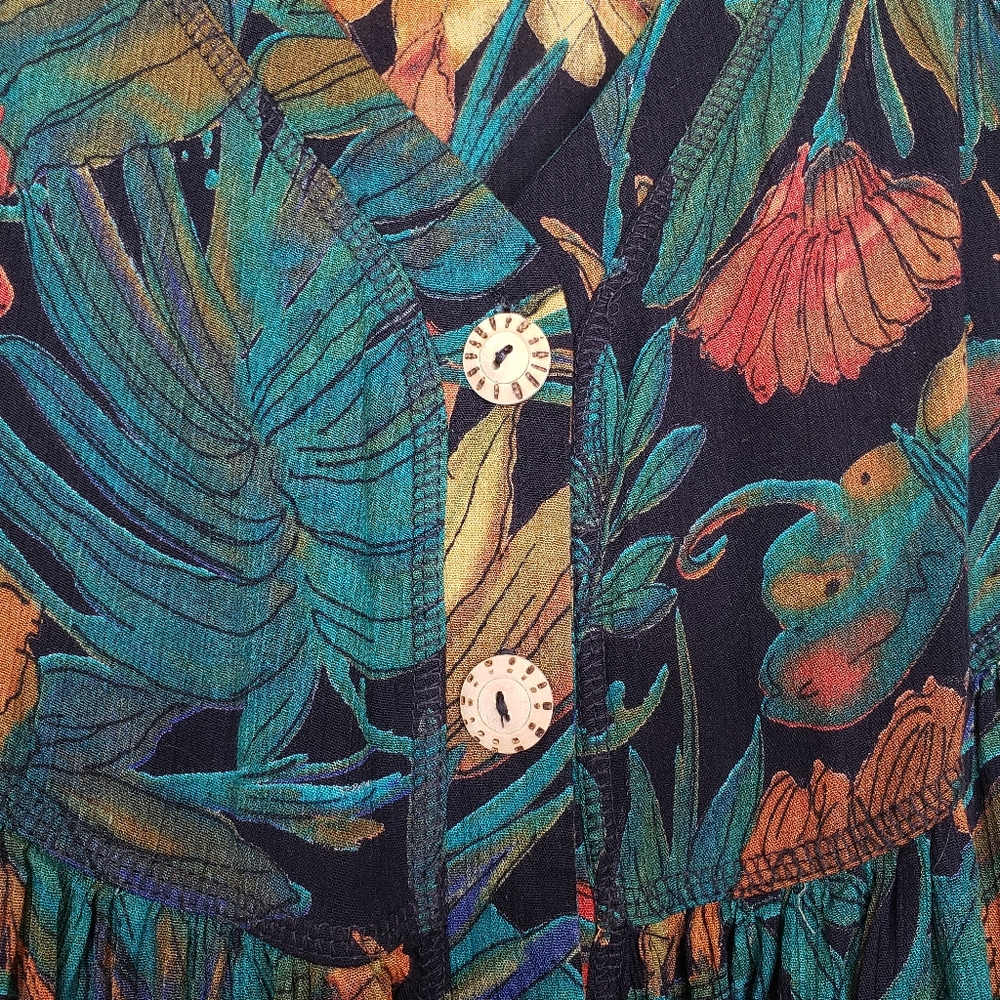 Vintage Carole Little Floral Mini Dress Size 4P - Picture 8 of 11